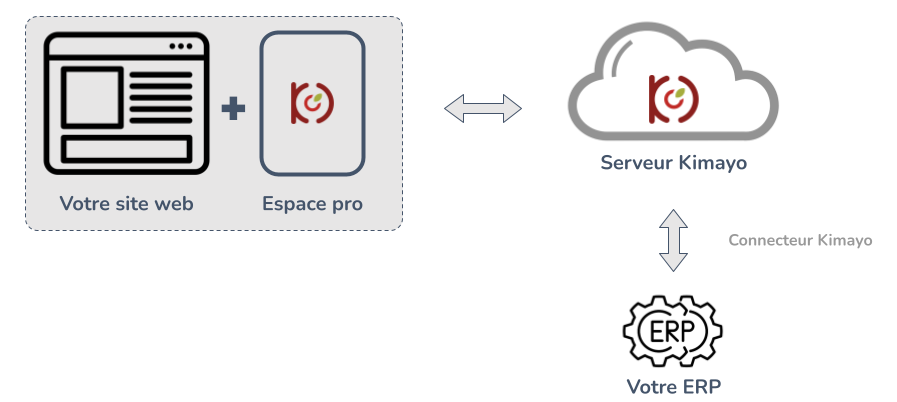 connextion ERP site ecommerce espace clients