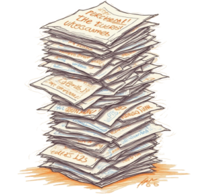 pile de documents sasie par IA